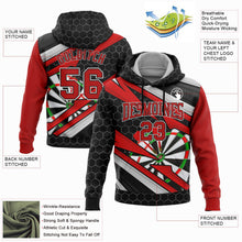Laden Sie das Bild in den Galerie-Viewer, Uksn Individuelles Bestickt Schwarz Rot-Weiß 3D Dartboard Sport Pullover Sweatshirt Hoodie
