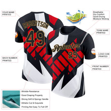 Laden Sie das Bild in den Galerie-Viewer, Uksn Individuelles Schwarz Altgold 3D Esports Funktions-T-Shirt

