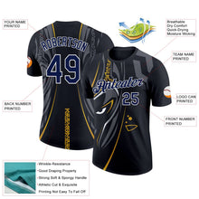 Laden Sie das Bild in den Galerie-Viewer, Uksn Individuelles Schwarz Marineblau-Weiß 3D Esports Funktions-T-Shirt
