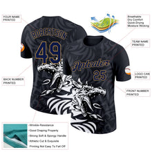 Laden Sie das Bild in den Galerie-Viewer, Uksn Individuelles Schwarz Marineblau-Altgold 3D Esports Funktions-T-Shirt
