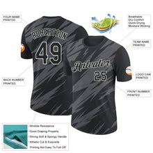 Laden Sie das Bild in den Galerie-Viewer, Uksn Individuelles Schwarz Stahlgrau-Weiß 3D Esports Funktions-T-Shirt
