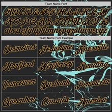 Laden Sie das Bild in den Galerie-Viewer, Uksn Individuelles Schwarz Eisblau-Altgold 3D Esports Funktions-T-Shirt
