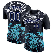 Laden Sie das Bild in den Galerie-Viewer, Uksn Individuelles Schwarz Marineblau-Petrol 3D Esports Funktions-T-Shirt
