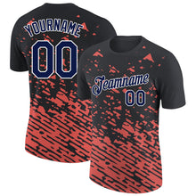 Laden Sie das Bild in den Galerie-Viewer, Uksn Individuelles Schwarz Marineblau-Mittelrosa 3D Esports Funktions-T-Shirt
