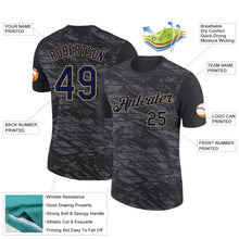 Laden Sie das Bild in den Galerie-Viewer, Uksn Individuelles Schwarz Marineblau-Altgold 3D Esports Funktions-T-Shirt

