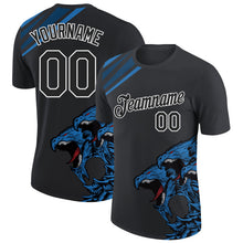 Laden Sie das Bild in den Galerie-Viewer, Uksn Individuelles Schwarz Blau-Weiß 3D Esports Funktions-T-Shirt
