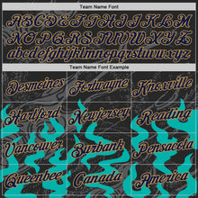 Laden Sie das Bild in den Galerie-Viewer, Uksn Individuelles Schwarz Marineblau Aqua Grau-Altgold 3D Esports Funktions-T-Shirt
