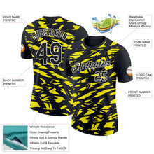 Laden Sie das Bild in den Galerie-Viewer, Uksn Individuelles Schwarz Hellgelb-Weiß 3D Esports Funktions-T-Shirt
