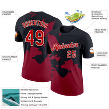 Laden Sie das Bild in den Galerie-Viewer, Uksn Individuelles Schwarz Rot-Kardinalrot 3D Esports Funktions-T-Shirt
