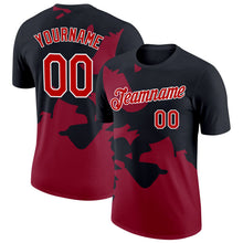 Laden Sie das Bild in den Galerie-Viewer, Uksn Individuelles Schwarz Rot-Kardinalrot 3D Esports Funktions-T-Shirt
