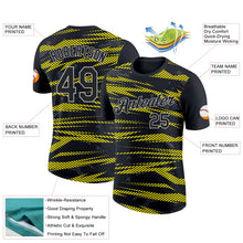 Laden Sie das Bild in den Galerie-Viewer, Uksn Individuelles Schwarz Hellgelb-Light Grau 3D Esports Funktions-T-Shirt

