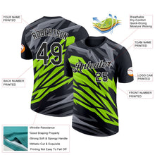Laden Sie das Bild in den Galerie-Viewer, Uksn Individuelles Schwarz Neongrün-Stahlgrau 3D Esports Funktions-T-Shirt
