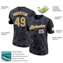 Laden Sie das Bild in den Galerie-Viewer, Uksn Individuelles Schwarz Altgold-Stahlgrau 3D Esports Leopard Funktions-T-Shirt

