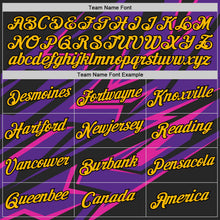 Laden Sie das Bild in den Galerie-Viewer, Uksn Individuelles Schwarz Gold Violett-Dunkelrosa 3D Esports Funktions-T-Shirt

