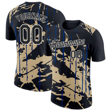 Laden Sie das Bild in den Galerie-Viewer, Uksn Individuelles Schwarz Vegas-Gold-US Marineblau 3D Esports Funktions-T-Shirt
