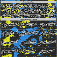 Laden Sie das Bild in den Galerie-Viewer, Uksn Individuelles Schwarz Puderblau-Neongelb 3D Esports Funktions-T-Shirt
