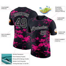 Laden Sie das Bild in den Galerie-Viewer, Uksn Individuelles Schwarz Hot Pink-Weiß 3D Esports Funktions-T-Shirt
