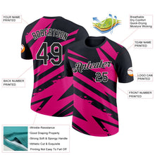 Laden Sie das Bild in den Galerie-Viewer, Uksn Individuelles Schwarz Hot Pink-Weiß 3D Esports Funktions-T-Shirt
