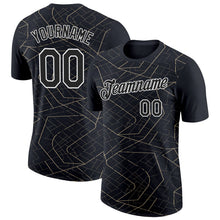 Laden Sie das Bild in den Galerie-Viewer, Uksn Individuelles Schwarz Vegas-Gold-Weiß 3D Esports Funktions-T-Shirt
