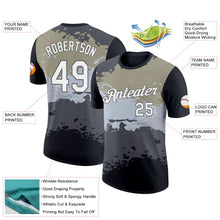 Laden Sie das Bild in den Galerie-Viewer, Uksn Individuelles Schwarz Stahlgrau-Silber 3D Esports Funktions-T-Shirt
