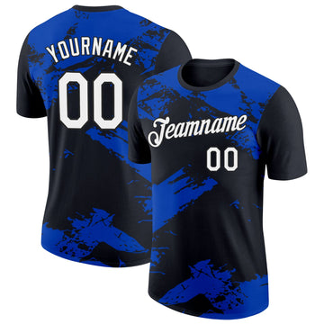 Uksn Individuelles Schwarz Weiß-Gewitterblau 3D Esports Funktions-T-Shirt