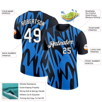 Uksn Individuelles Schwarz Weiß-Puderblau 3D Esports Funktions-T-Shirt