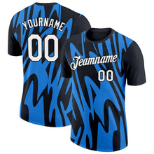 Laden Sie das Bild in den Galerie-Viewer, Uksn Individuelles Schwarz Weiß-Puderblau 3D Esports Funktions-T-Shirt
