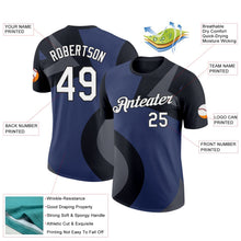 Laden Sie das Bild in den Galerie-Viewer, Uksn Individuelles Schwarz Stahlgrau-Marineblau 3D Esports Funktions-T-Shirt
