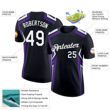 Laden Sie das Bild in den Galerie-Viewer, Uksn Individuelles Schwarz Weiß-Violett 3D Esports Funktions-T-Shirt
