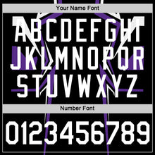 Laden Sie das Bild in den Galerie-Viewer, Uksn Individuelles Schwarz Weiß-Violett 3D Esports Funktions-T-Shirt
