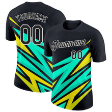 Laden Sie das Bild in den Galerie-Viewer, Uksn Individuelles Schwarz Hellgelb-Neongelb 3D Esports Funktions-T-Shirt
