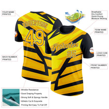 Laden Sie das Bild in den Galerie-Viewer, Uksn Individuelles Schwarz Gold-Weiß 3D Esports Funktions-T-Shirt
