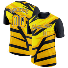 Laden Sie das Bild in den Galerie-Viewer, Uksn Individuelles Schwarz Gold-Weiß 3D Esports Funktions-T-Shirt
