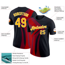 Laden Sie das Bild in den Galerie-Viewer, Uksn Individuelles Schwarz Gold-Rot 3D Esports Funktions-T-Shirt

