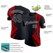 Laden Sie das Bild in den Galerie-Viewer, Uksn Individuelles Schwarz Rot-Weiß 3D Esports Funktions-T-Shirt
