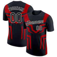Laden Sie das Bild in den Galerie-Viewer, Uksn Individuelles Schwarz Rot-Weiß 3D Esports Funktions-T-Shirt
