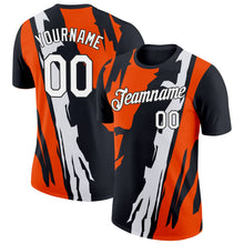Laden Sie das Bild in den Galerie-Viewer, Uksn Individuelles Schwarz Weiß-Orange 3D Esports Funktions-T-Shirt

