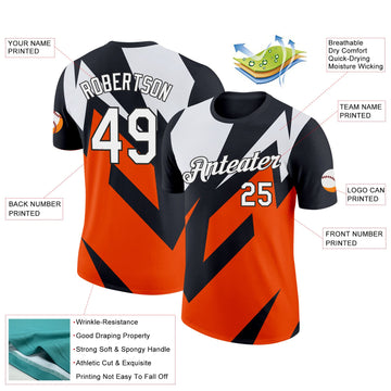Uksn Individuelles Schwarz Weiß-Orange 3D Esports Funktions-T-Shirt