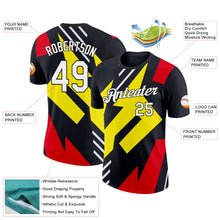 Laden Sie das Bild in den Galerie-Viewer, Uksn Individuelles Schwarz Hellgelb-Feuerrot 3D Esports Funktions-T-Shirt
