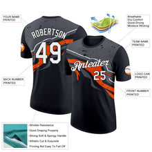Laden Sie das Bild in den Galerie-Viewer, Uksn Individuelles Schwarz Orange-Stahlgrau 3D Esports Funktions-T-Shirt
