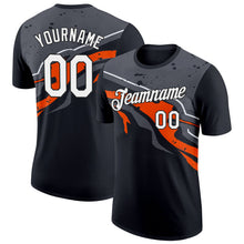 Laden Sie das Bild in den Galerie-Viewer, Uksn Individuelles Schwarz Orange-Stahlgrau 3D Esports Funktions-T-Shirt
