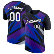 Laden Sie das Bild in den Galerie-Viewer, Uksn Individuelles Schwarz Violett-Gewitterblau 3D Esports Funktions-T-Shirt
