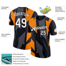 Laden Sie das Bild in den Galerie-Viewer, Uksn Individuelles Schwarz Bay Orange-Stahlgrau 3D Esports Funktions-T-Shirt
