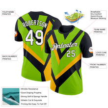 Laden Sie das Bild in den Galerie-Viewer, Uksn Individuelles Schwarz Neongrün-Gold 3D Esports Funktions-T-Shirt
