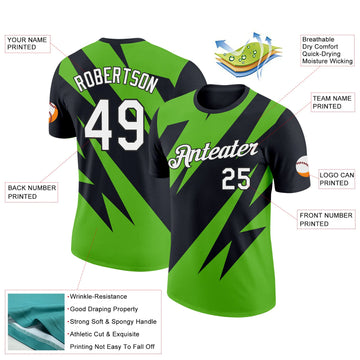 Uksn Individuelles Schwarz Weiß-Aurora-Grün 3D Esports Funktions-T-Shirt
