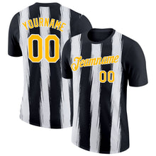 Laden Sie das Bild in den Galerie-Viewer, Uksn Individuelles Schwarz Gold-Weiß 3D Esports Funktions-T-Shirt
