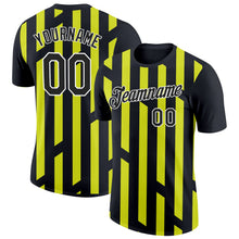 Laden Sie das Bild in den Galerie-Viewer, Uksn Individuelles Schwarz Neongelb-Weiß 3D Esports Funktions-T-Shirt
