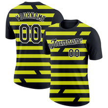 Laden Sie das Bild in den Galerie-Viewer, Uksn Individuelles Schwarz Neongelb-Weiß 3D Esports Funktions-T-Shirt
