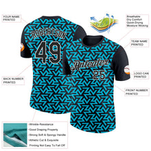 Laden Sie das Bild in den Galerie-Viewer, Uksn Individuelles Schwarz Lakes Blau-Weiß 3D Esports Funktions-T-Shirt

