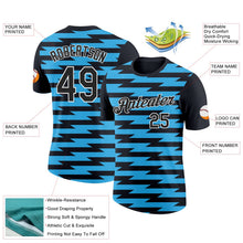 Laden Sie das Bild in den Galerie-Viewer, Uksn Individuelles Schwarz Himmelblau-Weiß 3D Esports Funktions-T-Shirt
